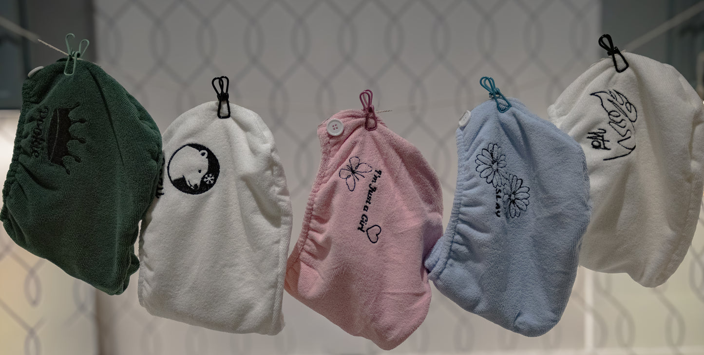 Microfiber Hair Towel (NEW Wrap Twist Dry WTD Logo)