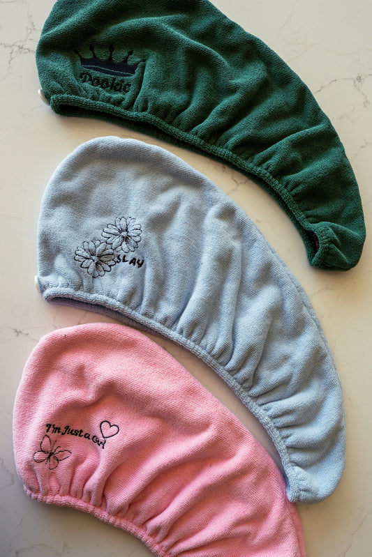 Microfiber Hair Towels (Emerald Green)